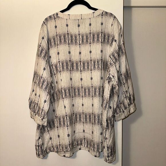 Cynthia Rowley Women’s Linen Blend Neutral Color Blouse Size 3XL - Picture 6 of 12
